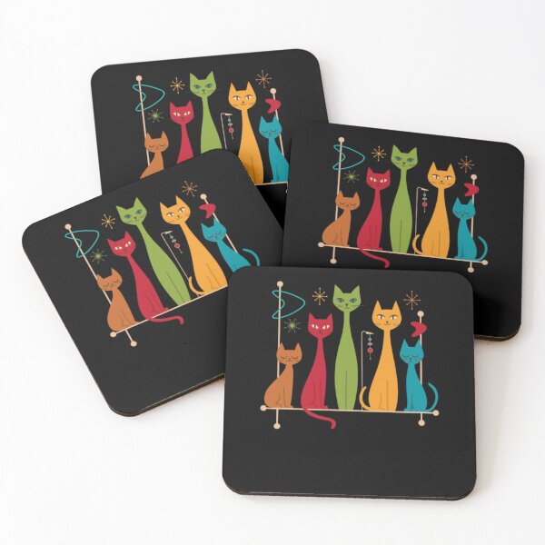 Item preview, Retro Mid-Century Modern Cats 50s 60s Style designed and sold by alvablakefg.