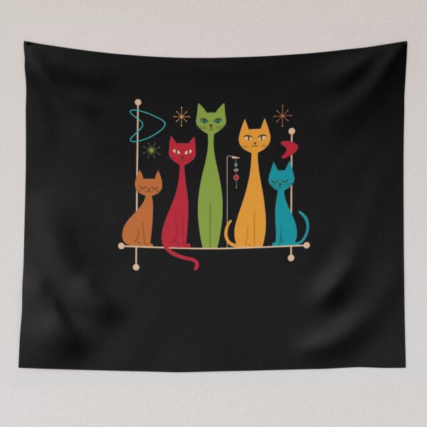 Item preview, Retro Mid-Century Modern Cats 50s 60s Style designed and sold by alvablakefg.