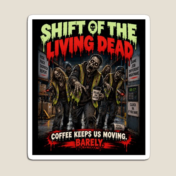 Item preview, Shift of the Living Dead – Funny Warehouse Halloween Design designed and sold by KeeganDykes.