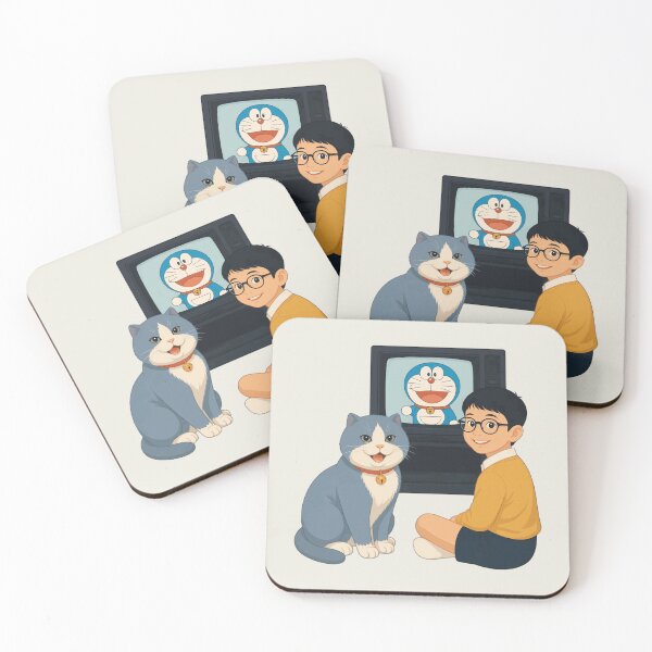 Item preview, Retro Cartoon Nostalgia Boy And Cat Watching TV designed and sold by KungPowUnicorn.