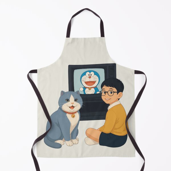 Item preview, Retro Cartoon Nostalgia Boy And Cat Watching TV designed and sold by KungPowUnicorn.