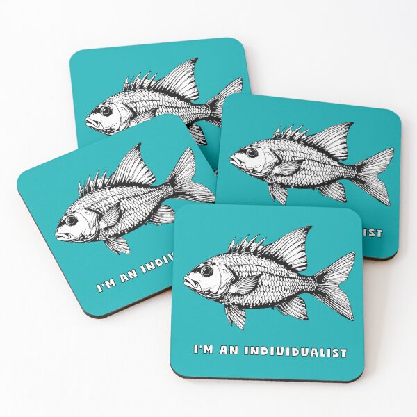 Item preview, I'm An Individualist Aquatic Entity Woodcut designed and sold by Litely.
