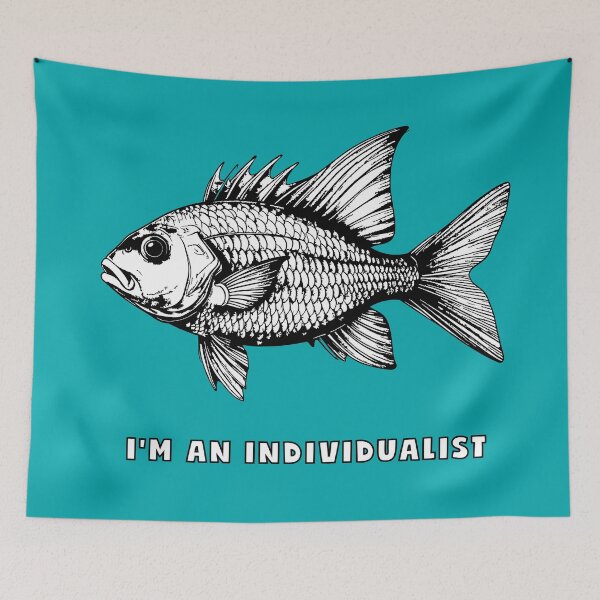Item preview, I'm An Individualist Aquatic Entity Woodcut designed and sold by Litely.