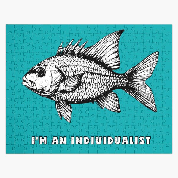 Item preview, I'm An Individualist Aquatic Entity Woodcut designed and sold by Litely.