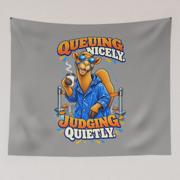 Item preview, Queuing Nicely. Judging Quietly – Funny Camel T-Shirt Animal Graphic Camel T-Shirt designed and sold by Camel & Quirk.