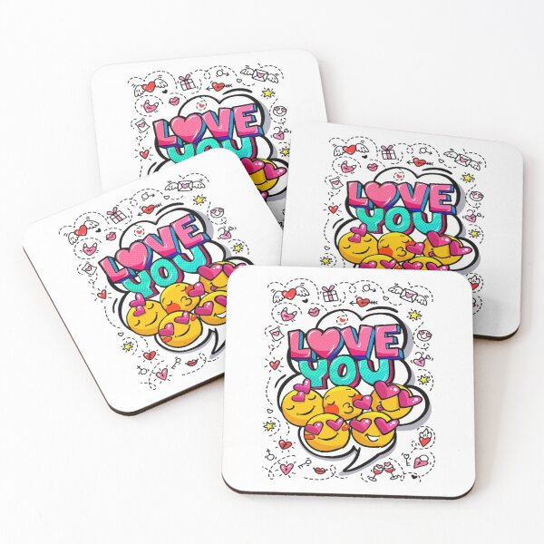 Item preview, Retro Pop Art Love You Heart Emojis Comic Pattern designed and sold by rupkewhuezofkhn.