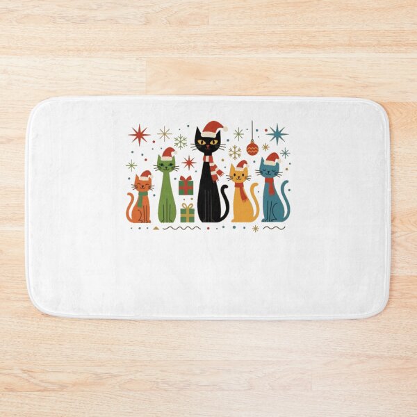 Item preview, Retro Mid-Century Modern Cat Christmas Cats 50s 60s Style designed and sold by alvablakefg.