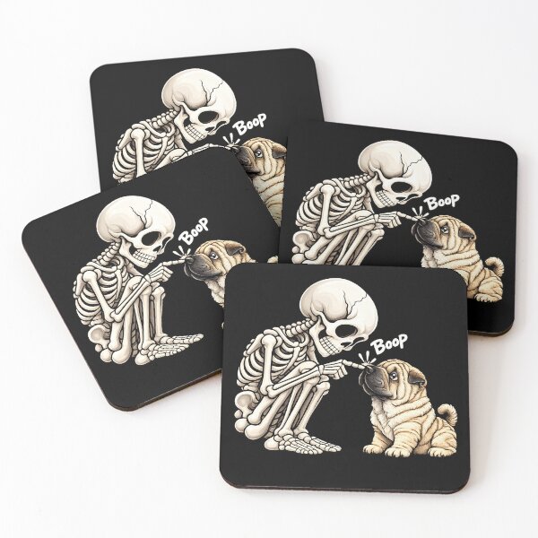 Item preview, Funny Skeleton Chinese Shar Pei Dog Boop Halloween Design Mom Dad designed and sold by rafaeltto.