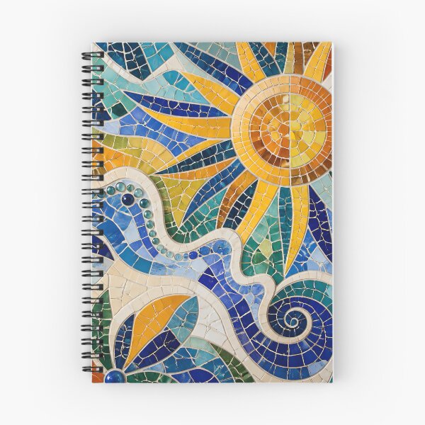 Item preview, Vibrant Antoni Gaudi Style Ceramic Trencadís Mosaic Sun Waves Print designed and sold by GrinGalore.