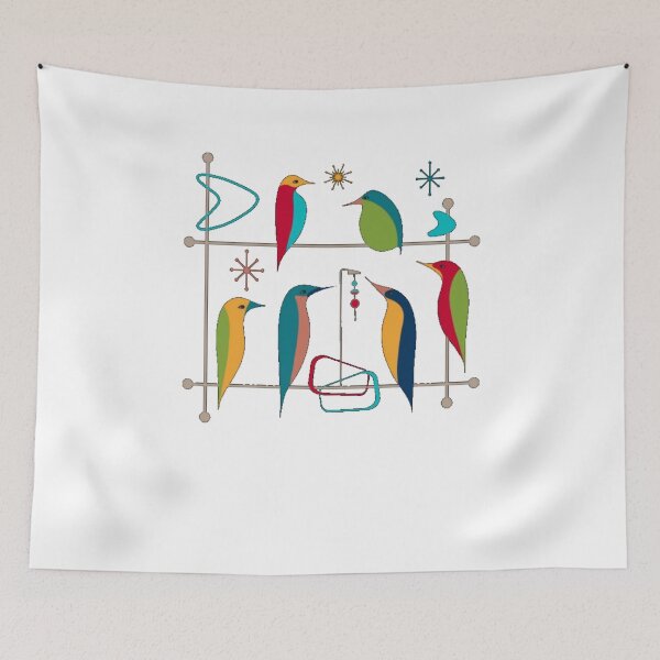 Item preview, Retro Mid-Century Modern Birds 50s 60s Style designed and sold by alvablakefg.