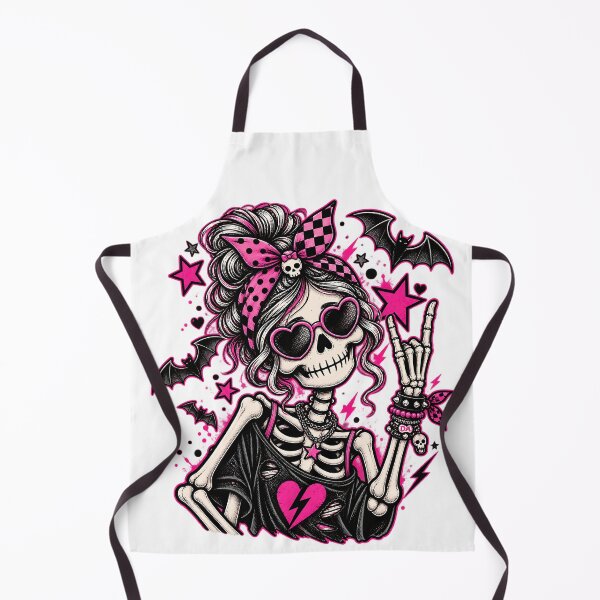 Item preview, Pink Pastel Goth Rocker Skeleton Girl Messy Bun Heart Sunglasses Art designed and sold by DesignArtist.ia.