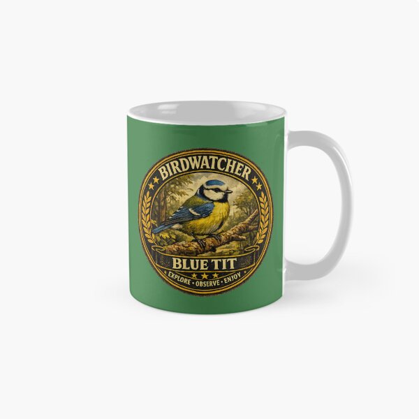 Item preview, Birdwatcher Blue Tit – Vintage Heritage Badge designed and sold by stevenwoodcock.