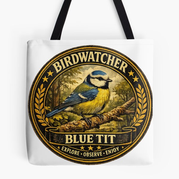 Item preview, Birdwatcher Blue Tit – Vintage Heritage Badge designed and sold by stevenwoodcock.