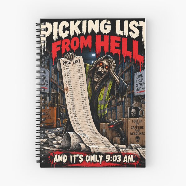 Item preview, Picking List From Hell – Funny Warehouse Halloween Design designed and sold by KeeganDykes.