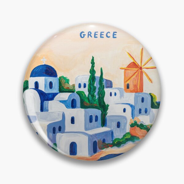 Item preview, Travel poster of Mykonos - Greece with beach, sea and houses designed and sold by PrintableTravel.