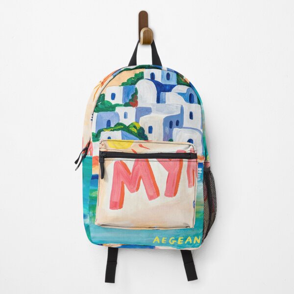 Item preview, Travel poster of Mykonos - Greece with beach, sea and houses designed and sold by PrintableTravel.