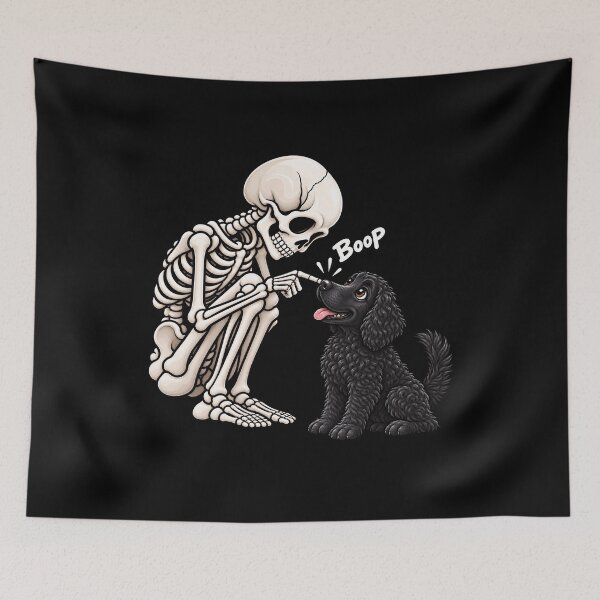 Item preview, Funny Skeleton Curly Coated Retriever Dog Boop Halloween Design Mom Dad designed and sold by rafaeltto.