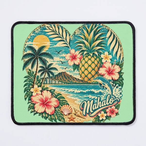 Item preview, Vintage Hawaii Heart – Mahalo Tropical Paradise designed and sold by Plus91BIRD.