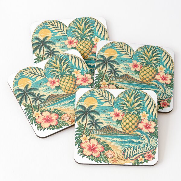 Item preview, Vintage Hawaii Heart – Mahalo Tropical Paradise designed and sold by Plus91BIRD.