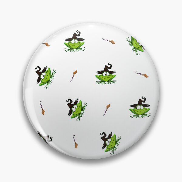 Item preview, Cute Witch Frog Halloween Pattern designed and sold by Ceylo Art.