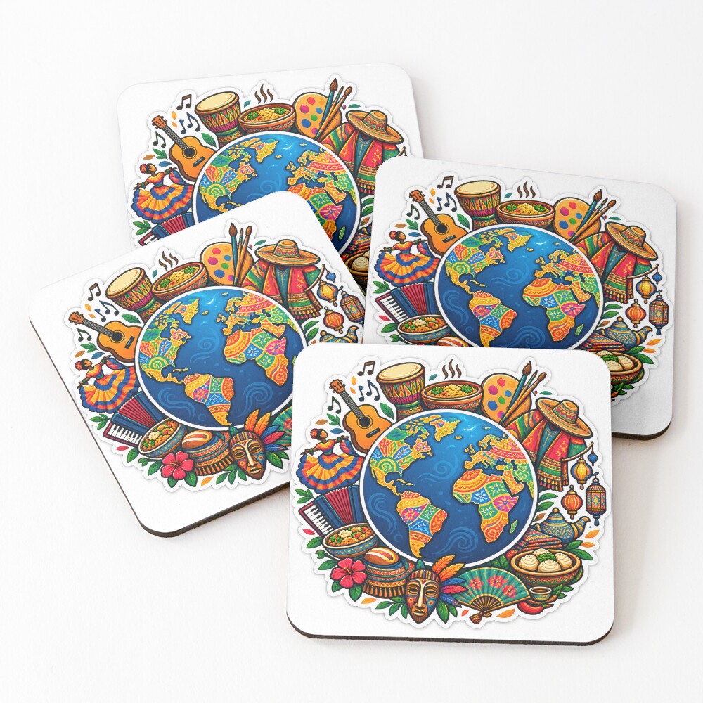 Item preview, Coasters (Set of 4) designed and sold by SnapStickerHub.