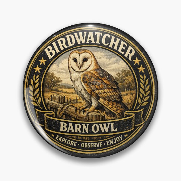 Item preview, Birdwatcher Heritage Badge – Barn Owl Edition designed and sold by stevenwoodcock.