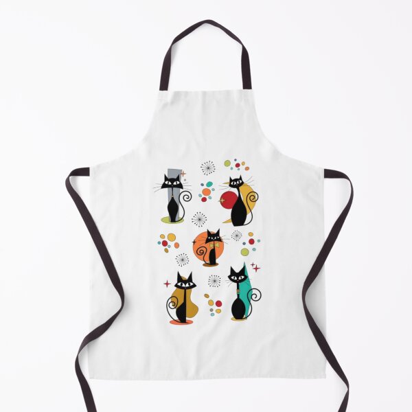 Item preview, Mid Century Atomic Black Cats - Retro Colorful Feline Art designed and sold by alvablakefg.