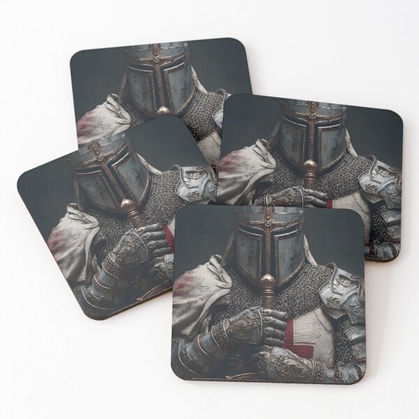 Item preview, Medieval Crusader Knight Templar in Armor Holding SwordRed Cross Art designed and sold by GrinGalore.