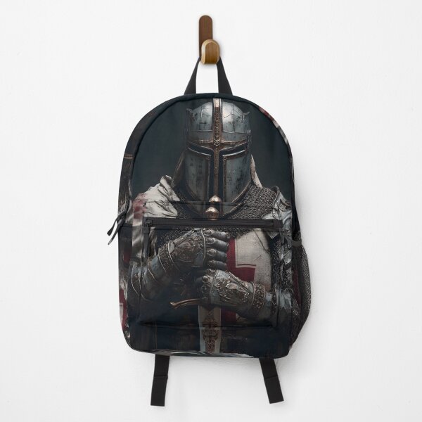 Item preview, Medieval Crusader Knight Templar in Armor Holding SwordRed Cross Art designed and sold by GrinGalore.