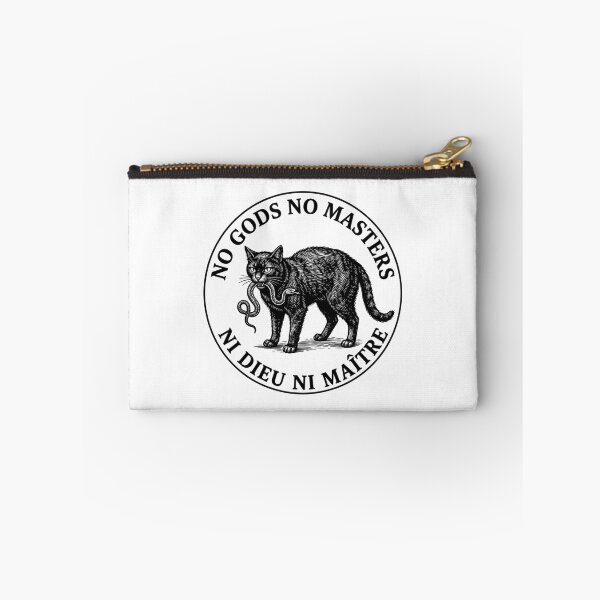 Item preview, No Gods No Masters Black Cat Vintage Woodcut Anarchist Ni Dieu Ni Maitre Punk Badge    designed and sold by raedattia.