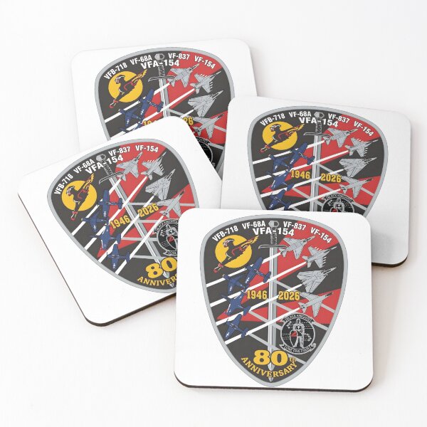 Item preview, US Navy VFA-154 Black Knights 80th Anniversary Patch designed and sold by CharlieDesings.
