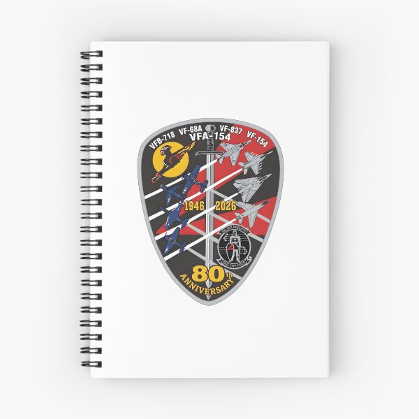 Item preview, US Navy VFA-154 Black Knights 80th Anniversary Patch designed and sold by CharlieDesings.