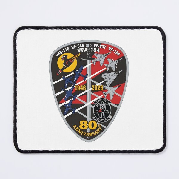 Item preview, US Navy VFA-154 Black Knights 80th Anniversary Patch designed and sold by CharlieDesings.