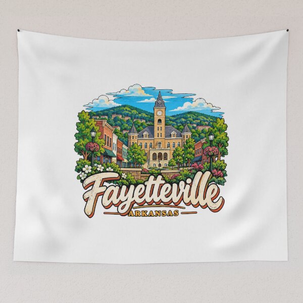 Item preview, Hand Drawn Fayetteville Arkansas Travel Souvenir Landmark Gift designed and sold by MichaeIRellov.
