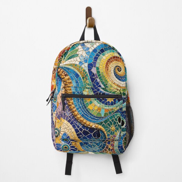 Item preview, Gaudi Inspired Vivid Mosaic Swirls and Floral Tile Pattern designed and sold by GrinGalore.
