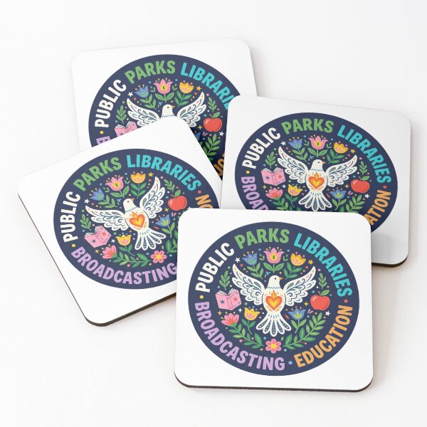 Item preview, Public Parks Libraries Education Broadcasting Folk Art Dove Teacher Librarian Badge    designed and sold by raedattia.