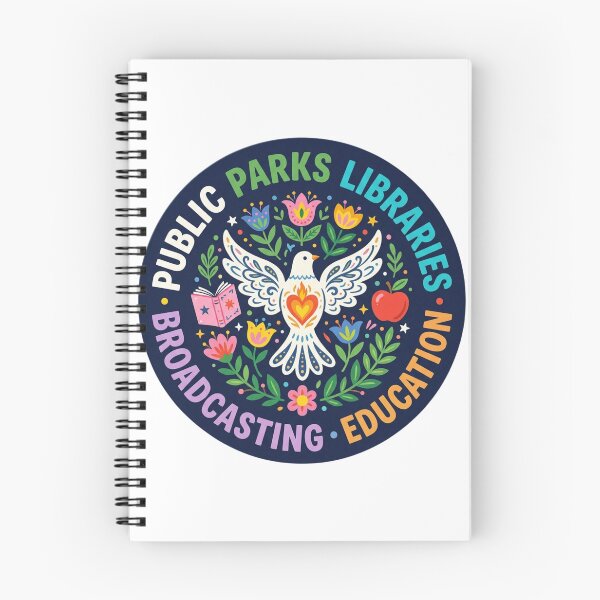Item preview, Public Parks Libraries Education Broadcasting Folk Art Dove Teacher Librarian Badge    designed and sold by raedattia.