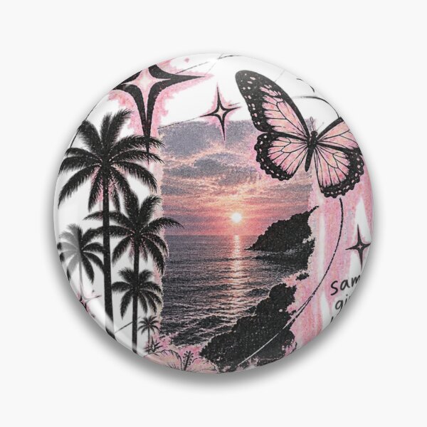Item preview, Pink Sunset Butterfly Tropical Dreams T-Shirt Design designed and sold by EdgeSphere.