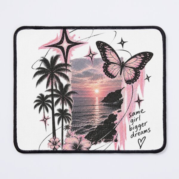 Item preview, Pink Sunset Butterfly Tropical Dreams T-Shirt Design designed and sold by EdgeSphere.