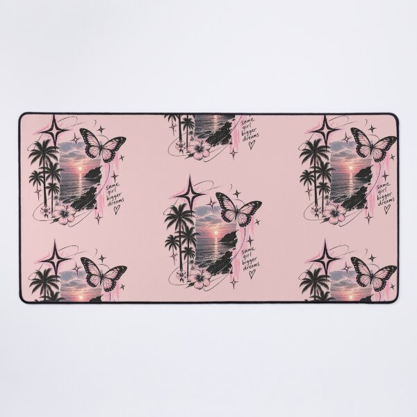 Artikelvorschau, T-Shirt-Design „Pink Sunset Butterfly Tropical Dreams“ entworfen und verkauft von EdgeSphere.