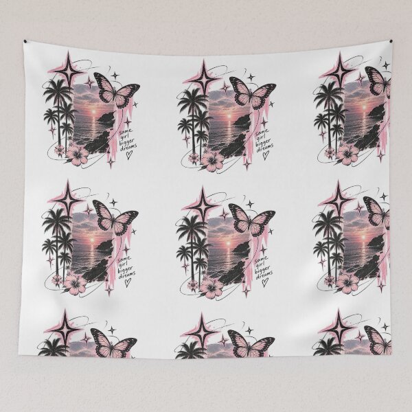 Item preview, Pink Sunset Butterfly Tropical Dreams T-Shirt Design designed and sold by EdgeSphere.