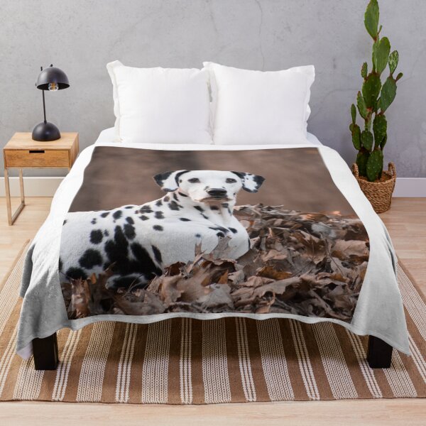 Item preview, Dalmatian Dog Relaxing in Autumn Leaves designed and sold by VanGaldo.