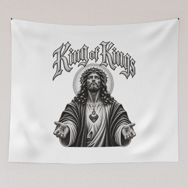 Artikelvorschau, King of Kings – Jesus Christus Heiligstes Herz Christliches Design entworfen und verkauft von Legacy Apparel Co..