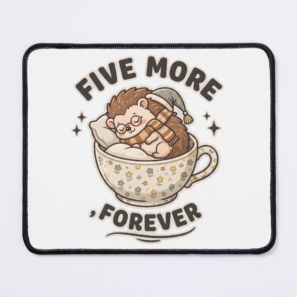 Item preview, Cozy Sleeping Hedgehog – Cute Winter Tea Cup Animal Design designed and sold by StickerNestYou.
