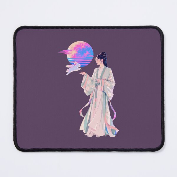 Item preview, Vaporwave Moon Goddess Hanfu Jade Rabbit Mid Autumn Festival designed and sold by KungPowUnicorn.