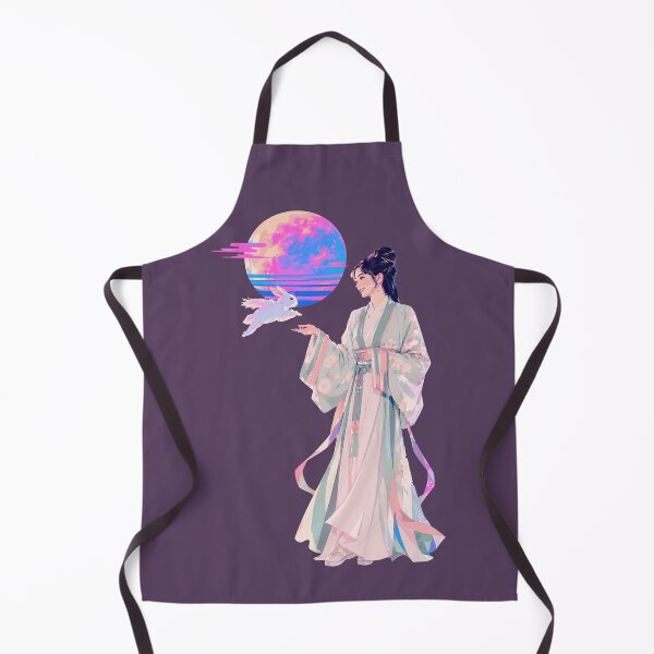 Item preview, Vaporwave Moon Goddess Hanfu Jade Rabbit Mid Autumn Festival designed and sold by KungPowUnicorn.