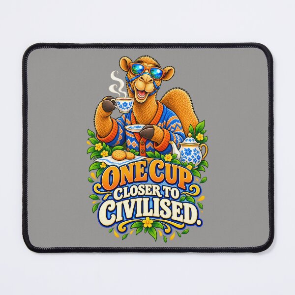 Item preview, One Cup Closer to Civilised – Funny Camel T-Shirt Animal Graphic Camel T-Shirt designed and sold by Camel & Quirk.