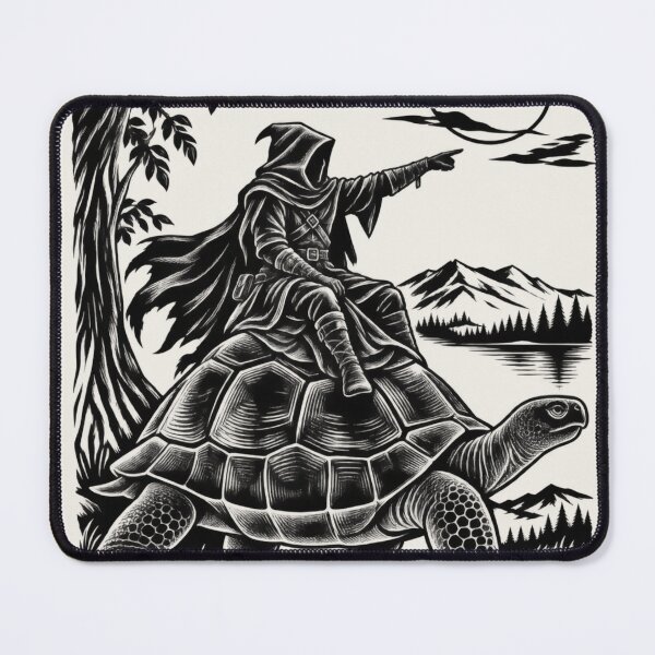 Item preview, Hooded Fantasy Tortoise Rider Vintage Medieval Art designed and sold by AmiGraph.
