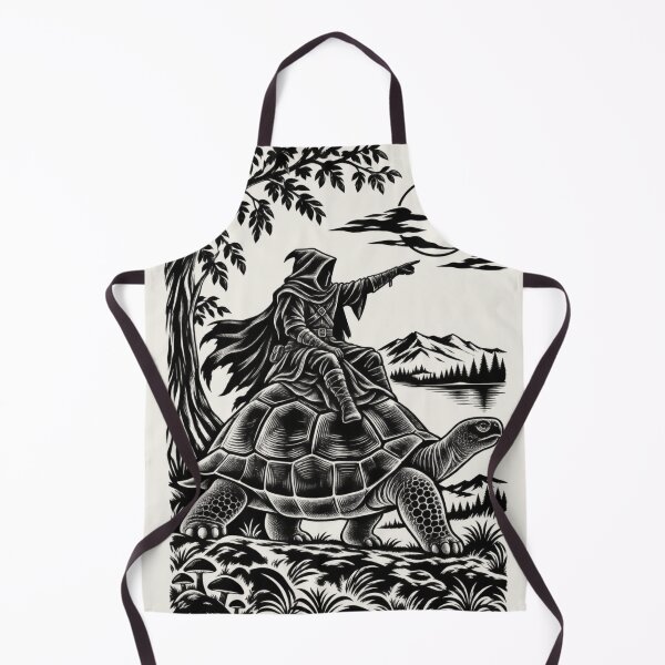 Item preview, Hooded Fantasy Tortoise Rider Vintage Medieval Art designed and sold by AmiGraph.