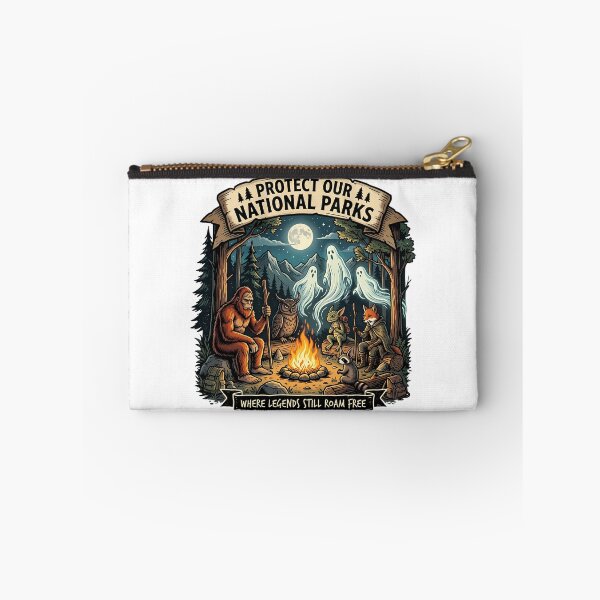 Item preview, Protect Our National Parks Where Legends Roam Free Bigfoot Ghosts Campfire Spooky Wilderness designed and sold by Rtcraftani.